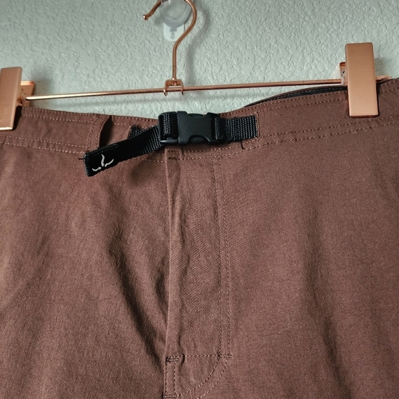 PRANA x VINTAGE‎ 90's Belted Nylon cargo shorts hiking short in brown L - Picture 6 of 7